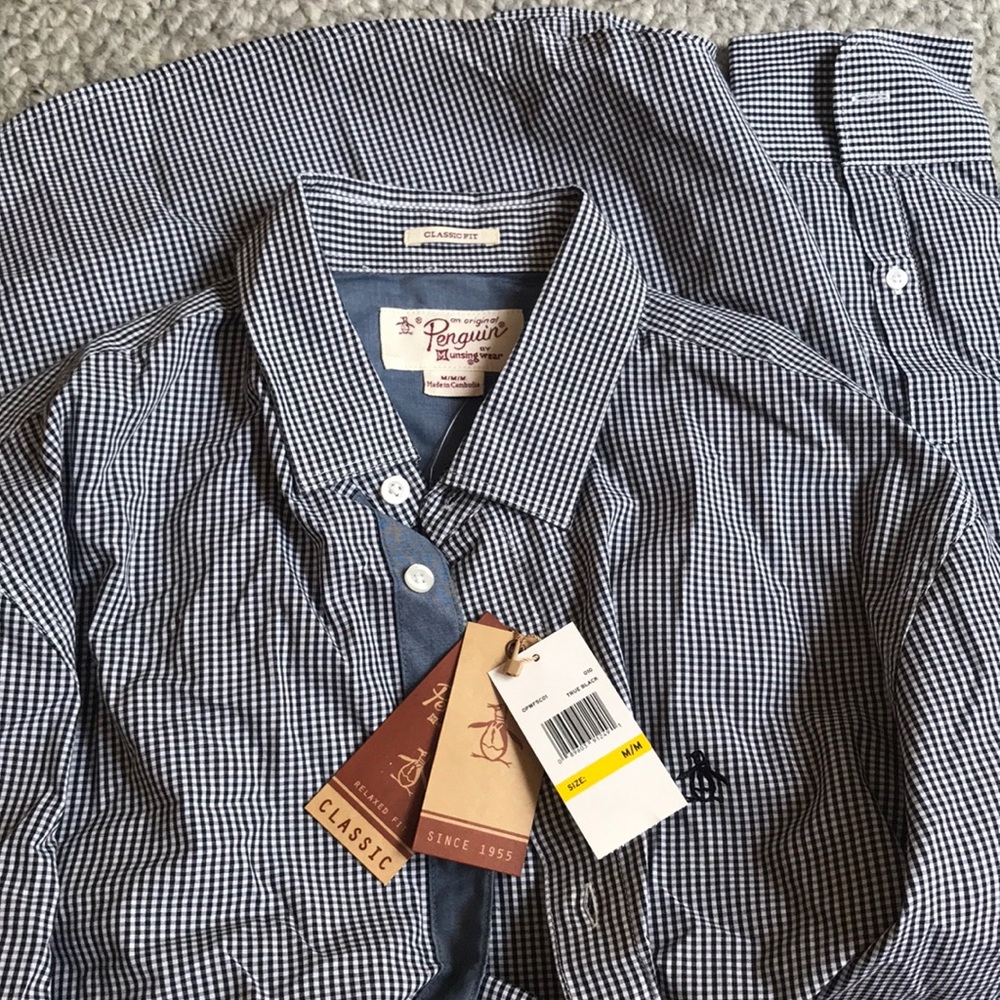 NWT Penguin Gingham Dress Shirt
